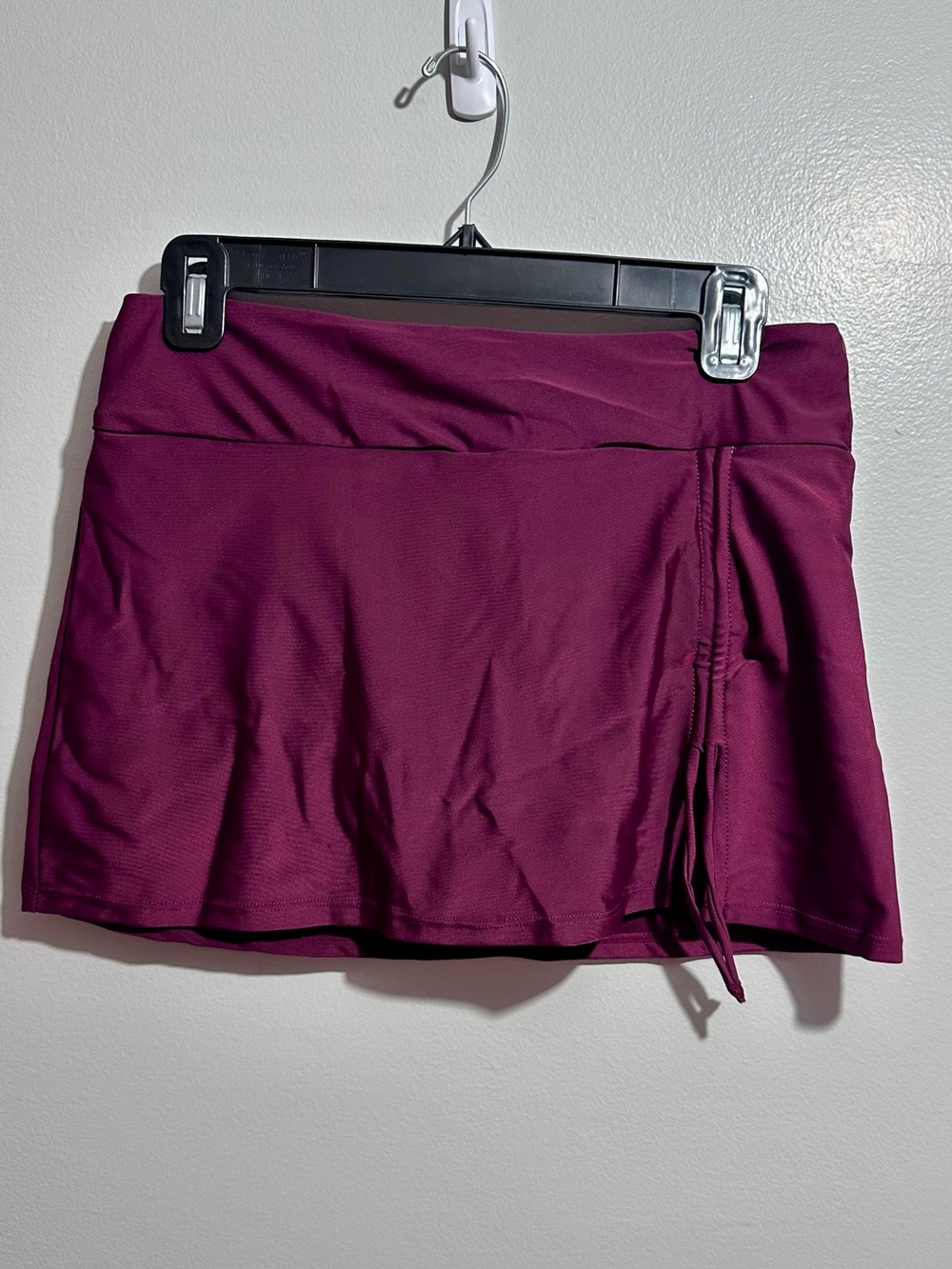Plum Bikini Skirt with Side Drawstring Size M (1265)